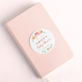 Adesivo Chá de fraldas Floral do arco Coquette