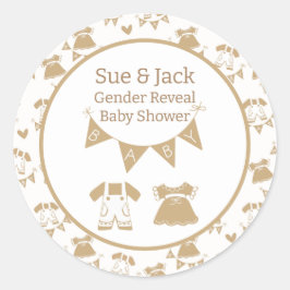 Adesivo Chá de fraldas Gênero Castanho e Branco Neutro