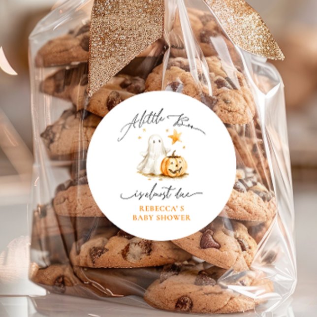 Adesivo Chá de fraldas Ghost Pumpkin Boo Halloween (Criador carregado)