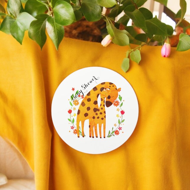 Adesivo Chá de fraldas Giraffe (giraffe Baby Shower party theme sticker,birthday party sticker,gift pack,envelope,return gift sticke)