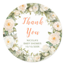 Chá de fraldas Guarda-chuvas Floral Obrigado