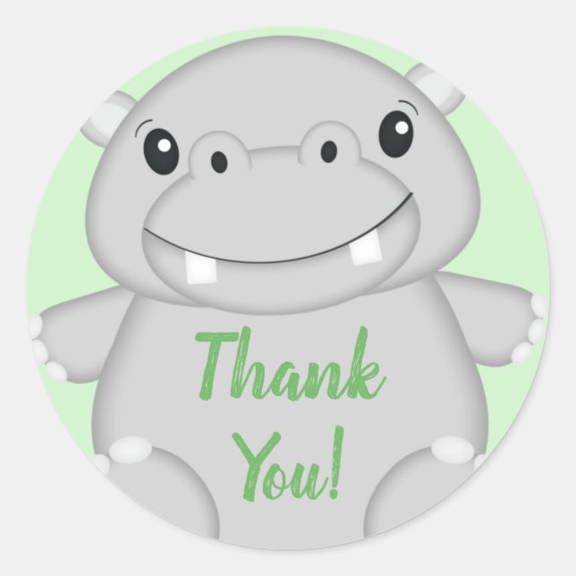 Adesivo Chá de fraldas Hippo (Frente)