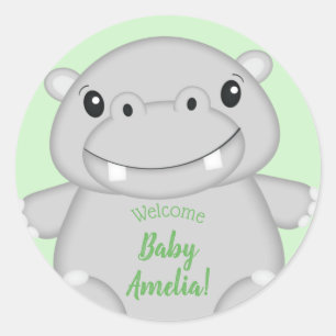 Adesivo Chá de fraldas Hippo