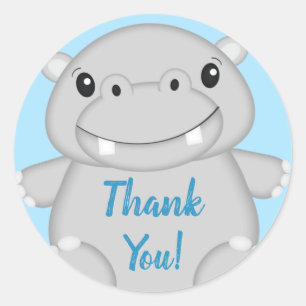 Adesivo Chá de fraldas Hippo Azul