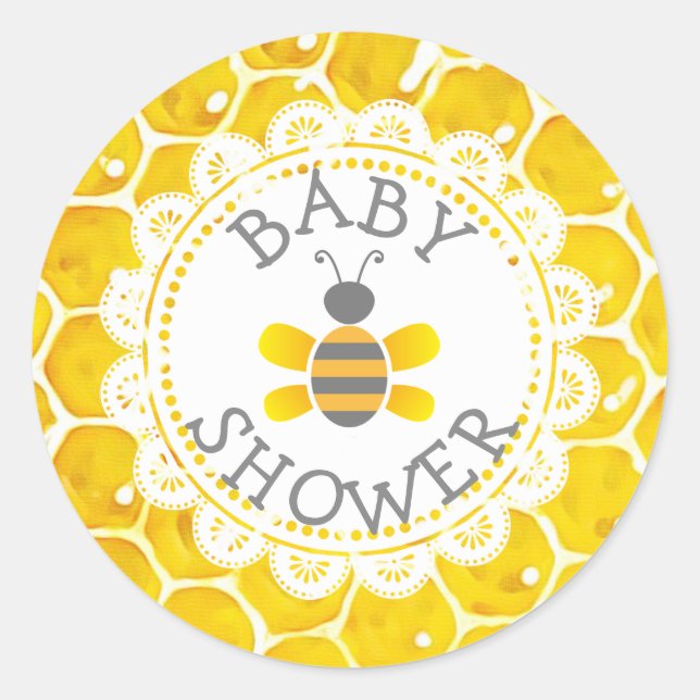 Adesivo Chá de fraldas Honeybee Themed Honeycomb Stickers (Frente)