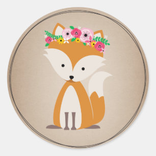 Adesivo Chá de fraldas inspirado Cardstock do Fox de Boho