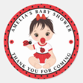 Adesivo Chá de fraldas Ladybug Classic Round Sticker