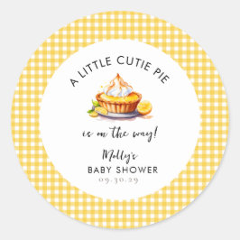 Adesivo Chá de fraldas Lemon Little Cutie Pie Gingham