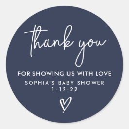 Adesivo Chá de fraldas marinho Blue Minimalist Modern Boho