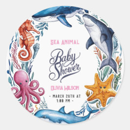 Adesivo Chá de fraldas marinho moderno elegante, de cor aq