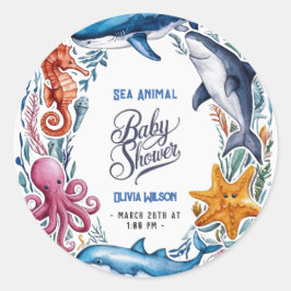 Adesivo Chá de fraldas marinho moderno elegante e de cor a