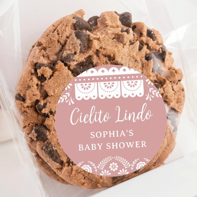 Adesivo Chá de fraldas mexicano Pink Cielito Lindo Talaver (Criador carregado)