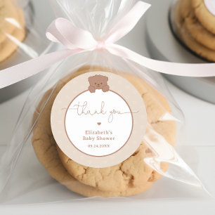 Adesivo Chá de fraldas Minimalista Do Urso Castanho De Ted