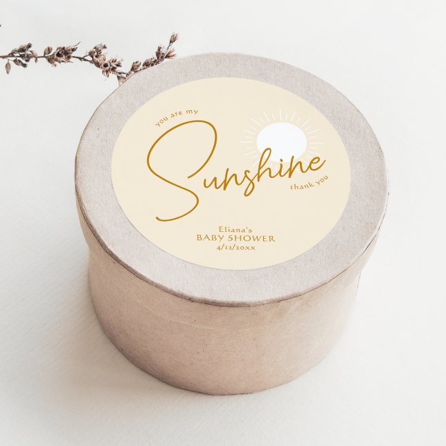 Adesivo Chá de fraldas Mínimo de Boho Sunshine Beige Obrig (Criador carregado)