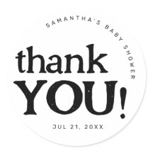 Chá de fraldas Mínimo Simples Obrigado Sticker