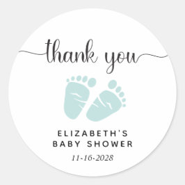 Adesivo Chá de fraldas Mint Green Feet Obrigado