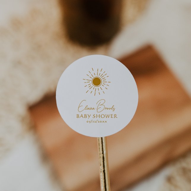 Adesivo Chá de fraldas Modern Boho Sunshine Obrigado (Criador carregado)
