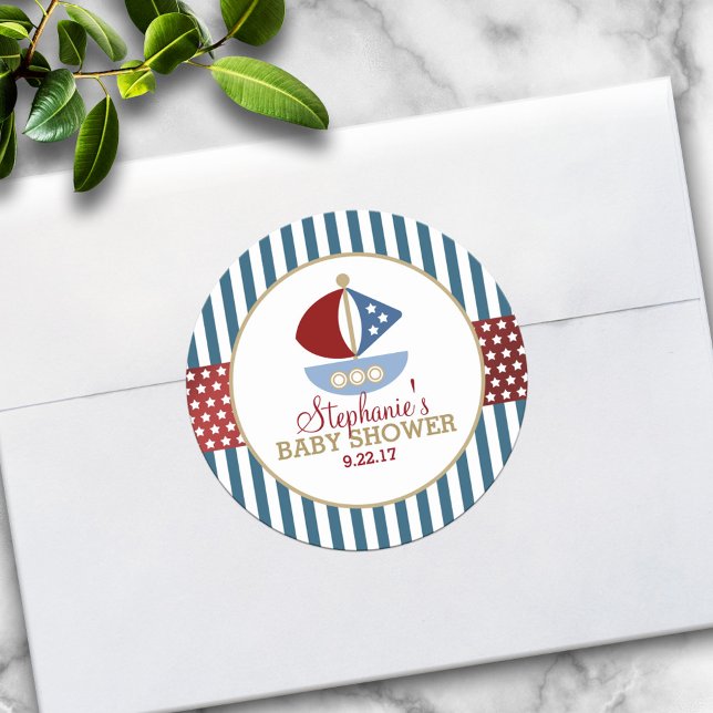 Adesivo Chá de fraldas Náutico Doce (Criador carregado)