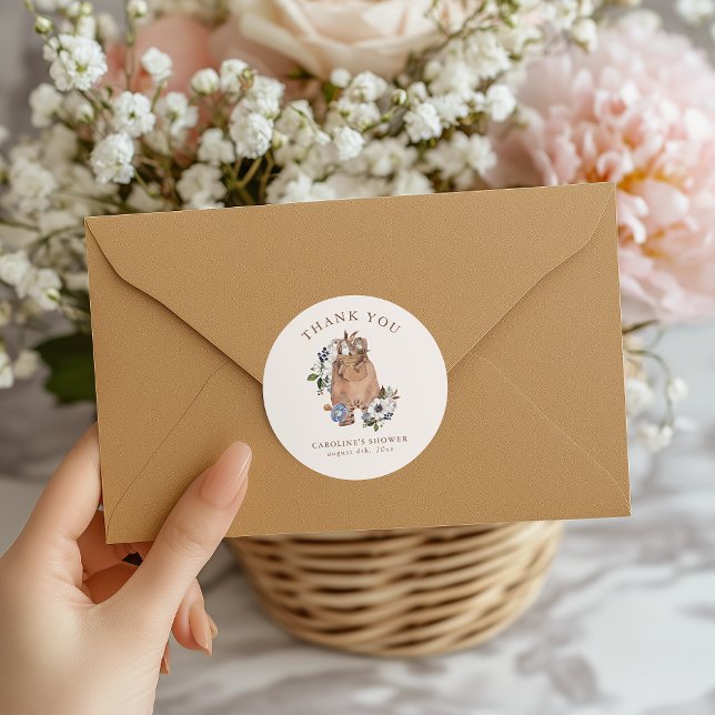 Adesivo Chá de fraldas Neutral Boho Nursery Obrigado (Criador carregado)