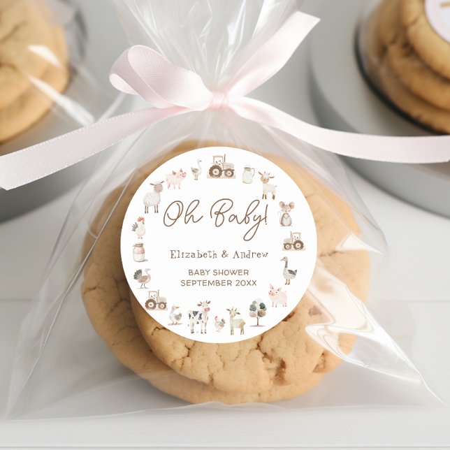 Adesivo Chá de fraldas Neutro de Gênero dos Animais Modern (Criador carregado)