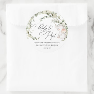 Adesivo Chá de fraldas Neutro do Gênero do Elefante Eucaly