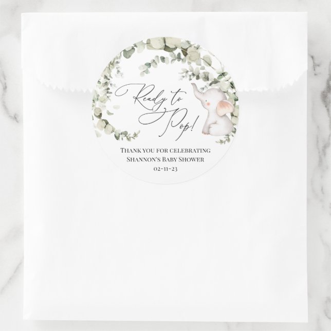 Adesivo Chá de fraldas Neutro do Gênero do Elefante Eucaly (Bolsa)