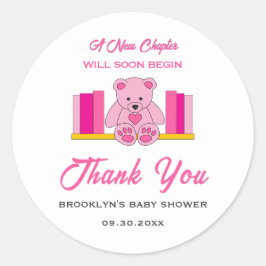 Adesivo Chá de fraldas Novo Capítulo Storybook Rosa Teddy