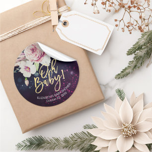 Adesivo Chá de fraldas Obrigado Luzes Púrpuras De Peste Fl