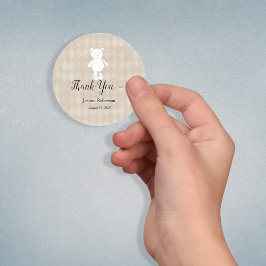 Adesivo Chá de fraldas Obrigado Urso De Teddy | Tan