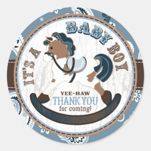 Adesivo Chá de fraldas Ocidental do Cavalo Rocking Cowboy