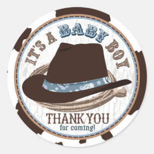 Adesivo Chá de fraldas ocidental do chapéu de Stetson do