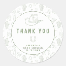 Adesivo Chá de fraldas Ocidental Toile de Jouy Green Cowbo