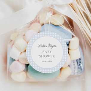 Adesivo Chá de fraldas Pale Blue Gingham Classic Boys