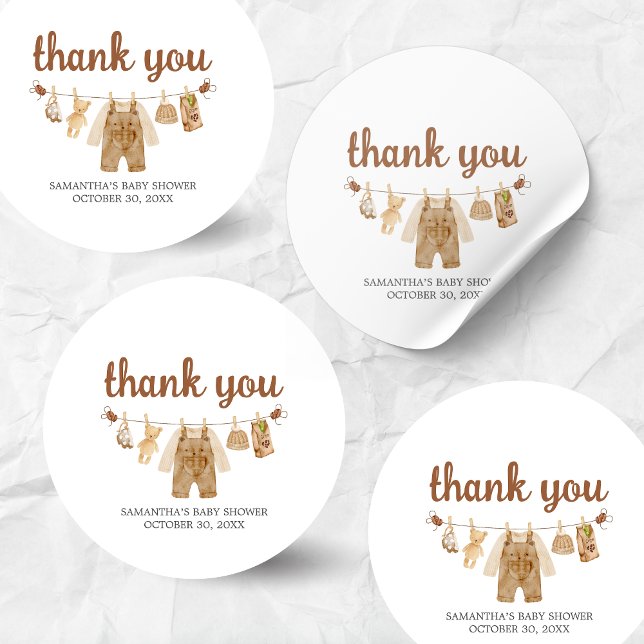 Adesivo Chá de fraldas para Criação de Café (Coffee Little Bean Baby Shower Sticker)