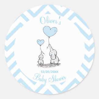 Adesivo Chá de fraldas Pastel Baby Elephant com Personalid