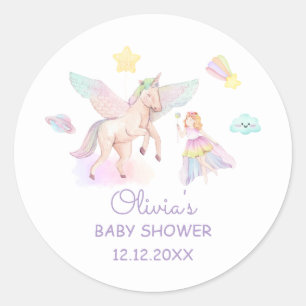 Adesivo Chá de fraldas Pastel Princess Unicorn