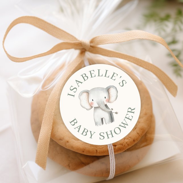 Adesivo Chá de fraldas Personalizado De Elefante Da Selva  (Criador carregado)