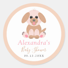 Adesivo Chá de fraldas Personalizado Puppy Neutro