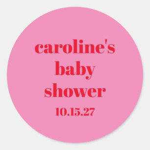 Adesivo Chá de fraldas Personalizado Vermelho Moderno Verm