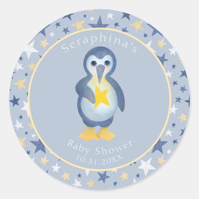 Adesivo Chá de fraldas Pinguim Amarelo-Amarelo-Cinto-Cinto (Frente)