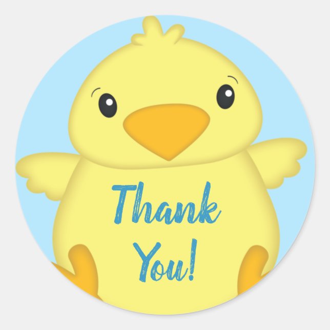 Adesivo Chá de fraldas pintinho azul (Frente)