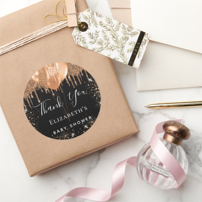 Adesivo Chá de fraldas preto dourado nome da brilha obriga (Presentear)