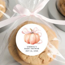 Adesivo Chá de fraldas Pumpkin de Aquarela de Arco Rosa