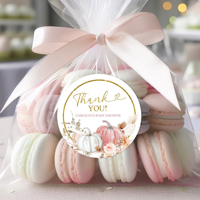 Adesivo Chá de fraldas Pumpkin de Boho Rosa (Criador carregado)