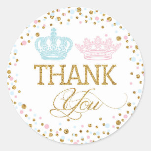 Adesivo Chá de fraldas real azul dos gêmeos do rosa