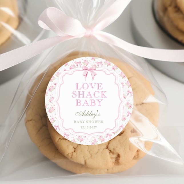 Adesivo Chá de fraldas Rosa Arco Love Shack Girl (Criador carregado)