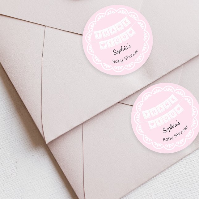 Adesivo Chá de fraldas Rosa Cielito Lindo Obrigado Vinheta (Criador carregado)