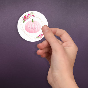 Adesivo Chá de fraldas Rosa De Abóbora Obrigado