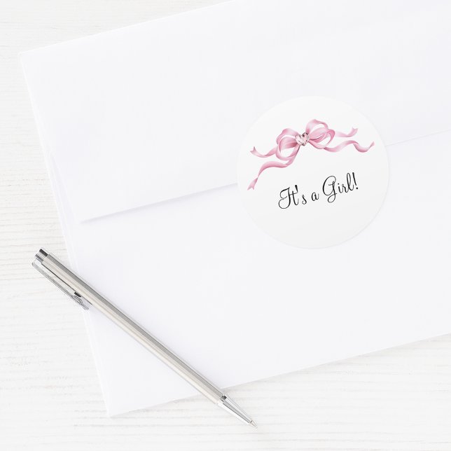 Adesivo Chá de fraldas rosa elegante (Criador carregado)