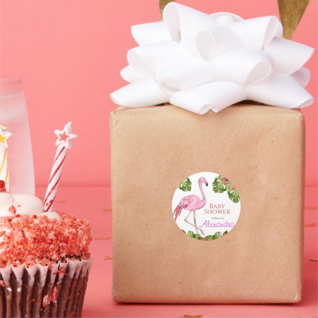 Adesivo Chá de fraldas Rosa Flamingo Tropical Vida Selvage (Festa)